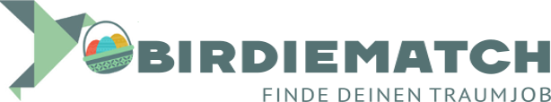 BirdieMatch Logo, mit Schriftzug: Finde deinen Traumjob
