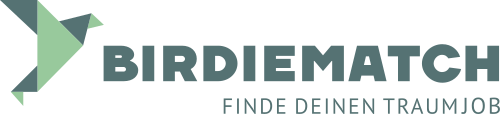 BirdieMatch Logo, mit Schriftzug: Finde deinen Traumjob
